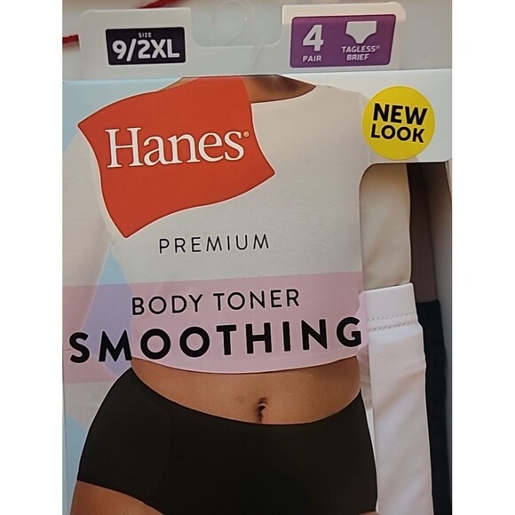 Hanes Premium 4pk Body Toner Smoothing 4 pk Briefs 9/2XL - Picture 4 of 4